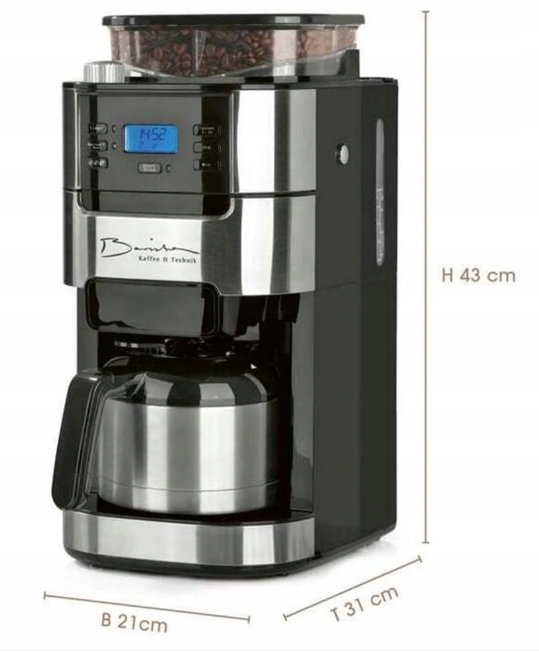 EKSPRES DO KAWY PRZELEWOWY Z MŁYNKIEM BARISTA DZBANEK TERMOS METALOWY Rodzaje regulacji stopień zmielenia kawy