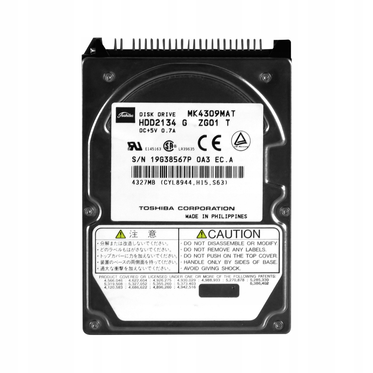 Toshiba 4.3 Gb 4.2K Ata 2.5'' MK4309MAT