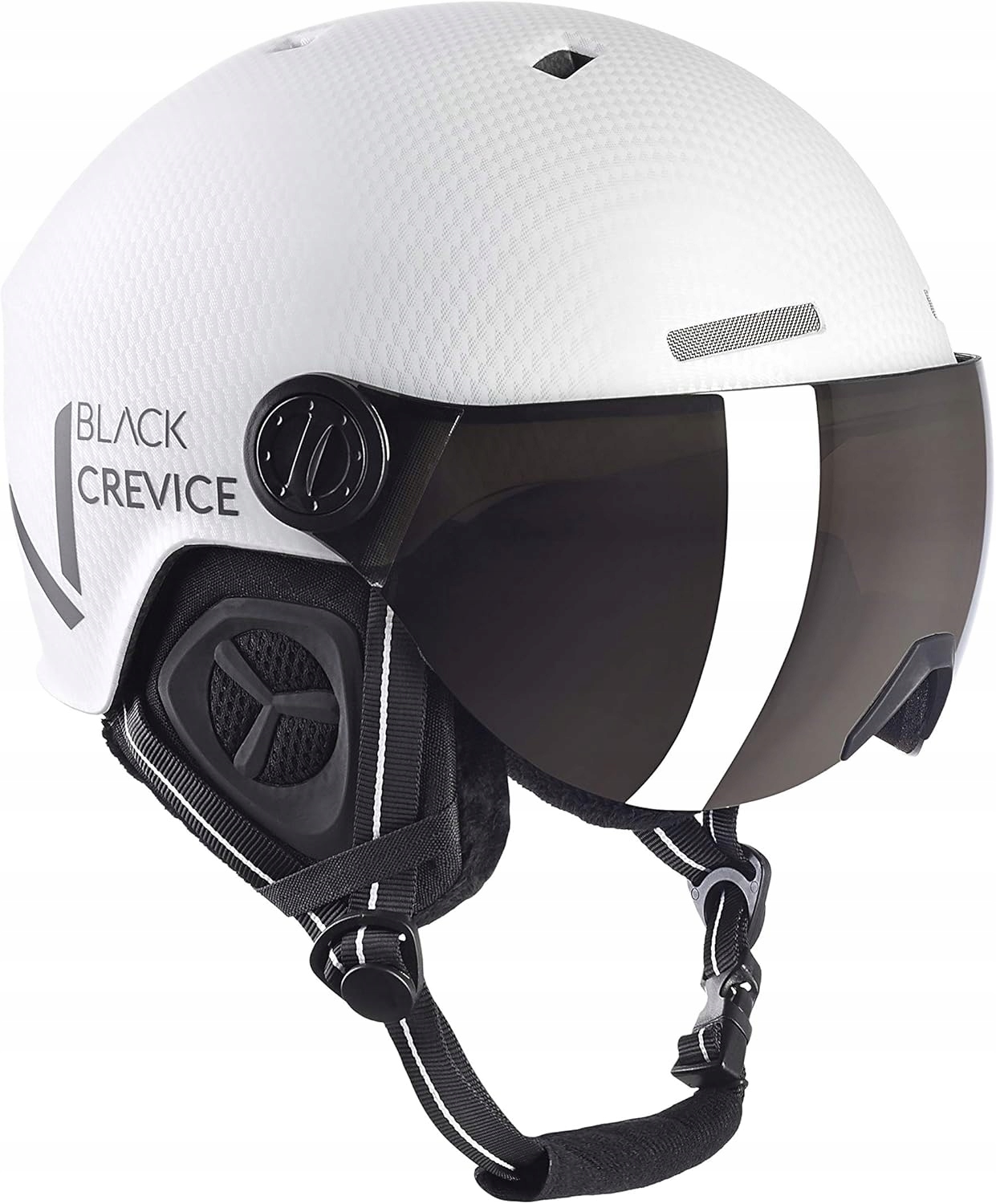 Black Crevice Solden Kask Narciarski z Wizjerem Matt White Carbon S/m 54-57