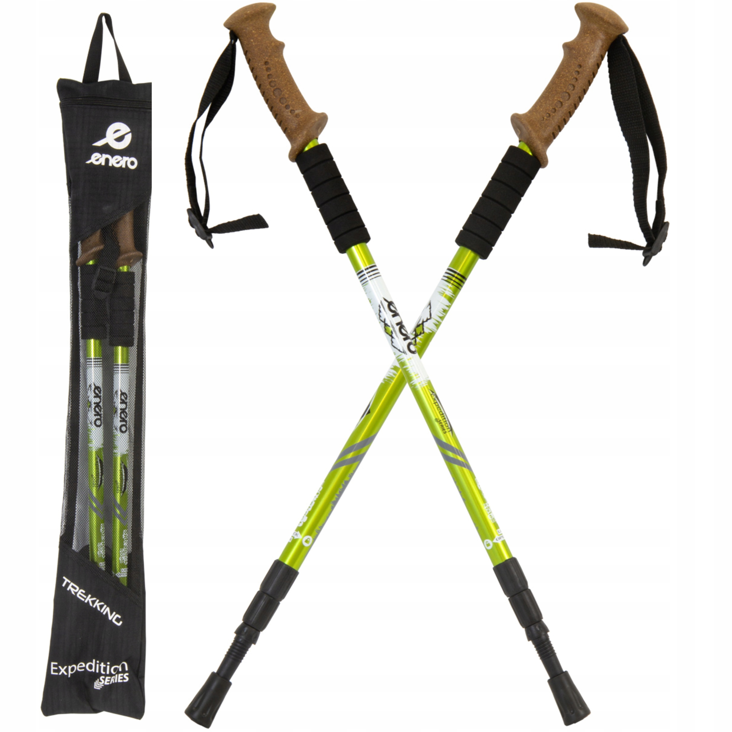 Kije trekkingowe góry trekking regulacja 135cm anti-shock aluminium Enero
