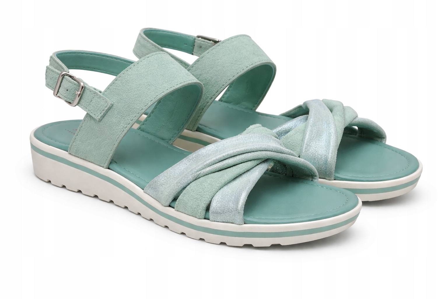 Zelené Dámské Sandály S Pásky A Přezkou 37 6DA