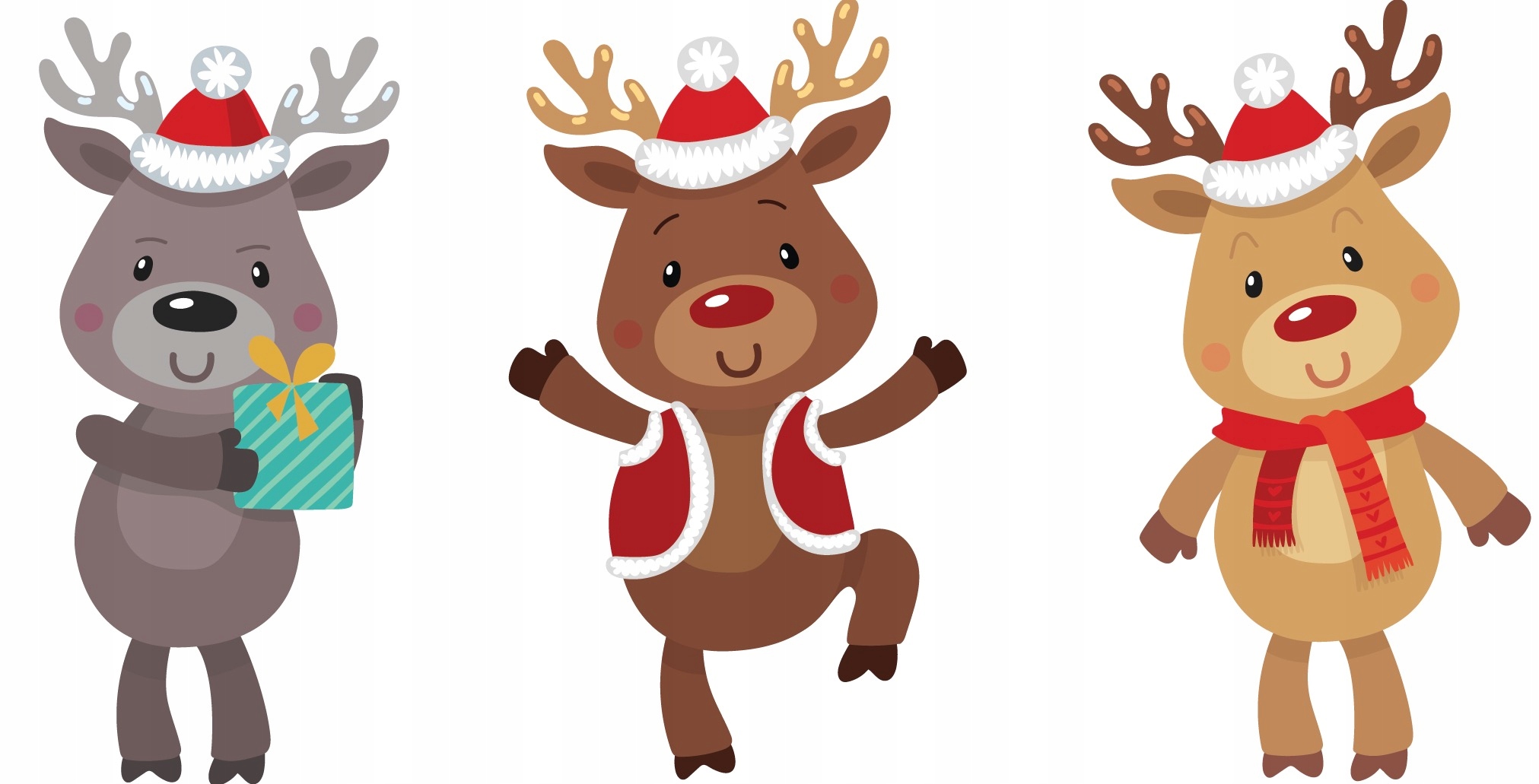 WIELORAZOWE naklejki świąteczne na okno RENIFERKI