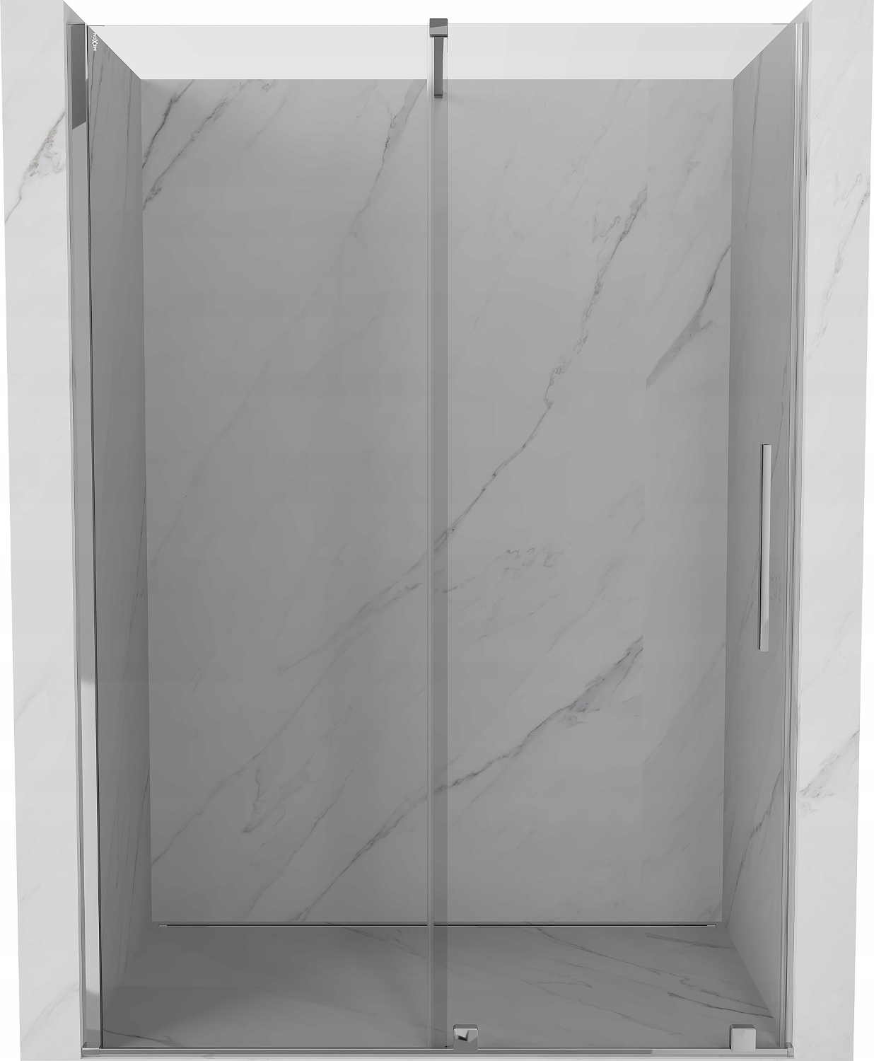 Posuvné sprchové dveře Mexen Velar 130cm, Chrom, Tvrzené Sklo