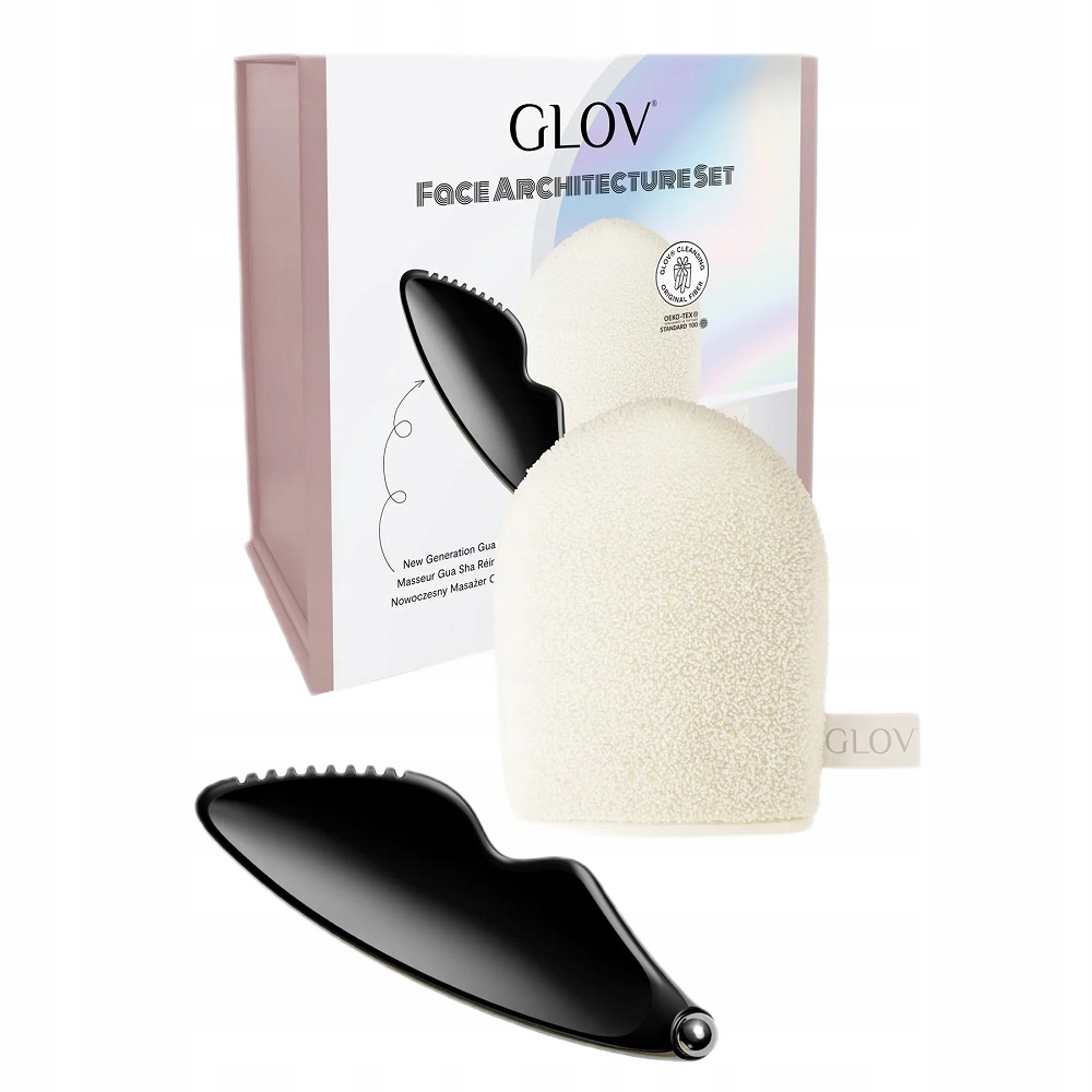 Glov Face Architecture sada moderního masážní přístroj Gua Sha rukavice