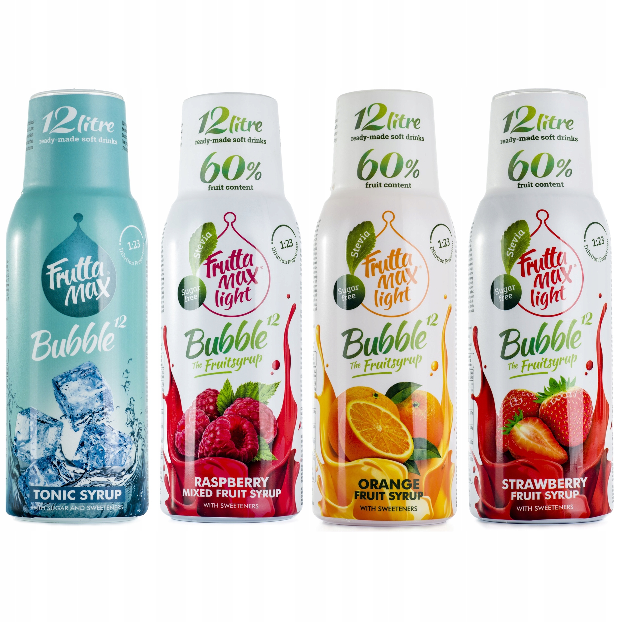 FruttaMax Syrop do SodaStream Zestaw 4x Koncentratów Owocowych, 500 ml