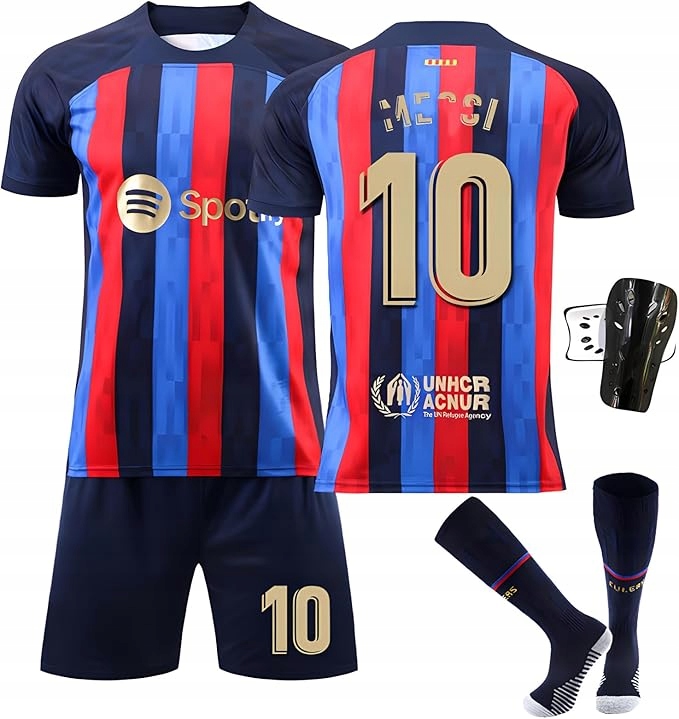 Dziecięca koszulka piłkarska spodenki skarpetki i ochraniacze na piszczele