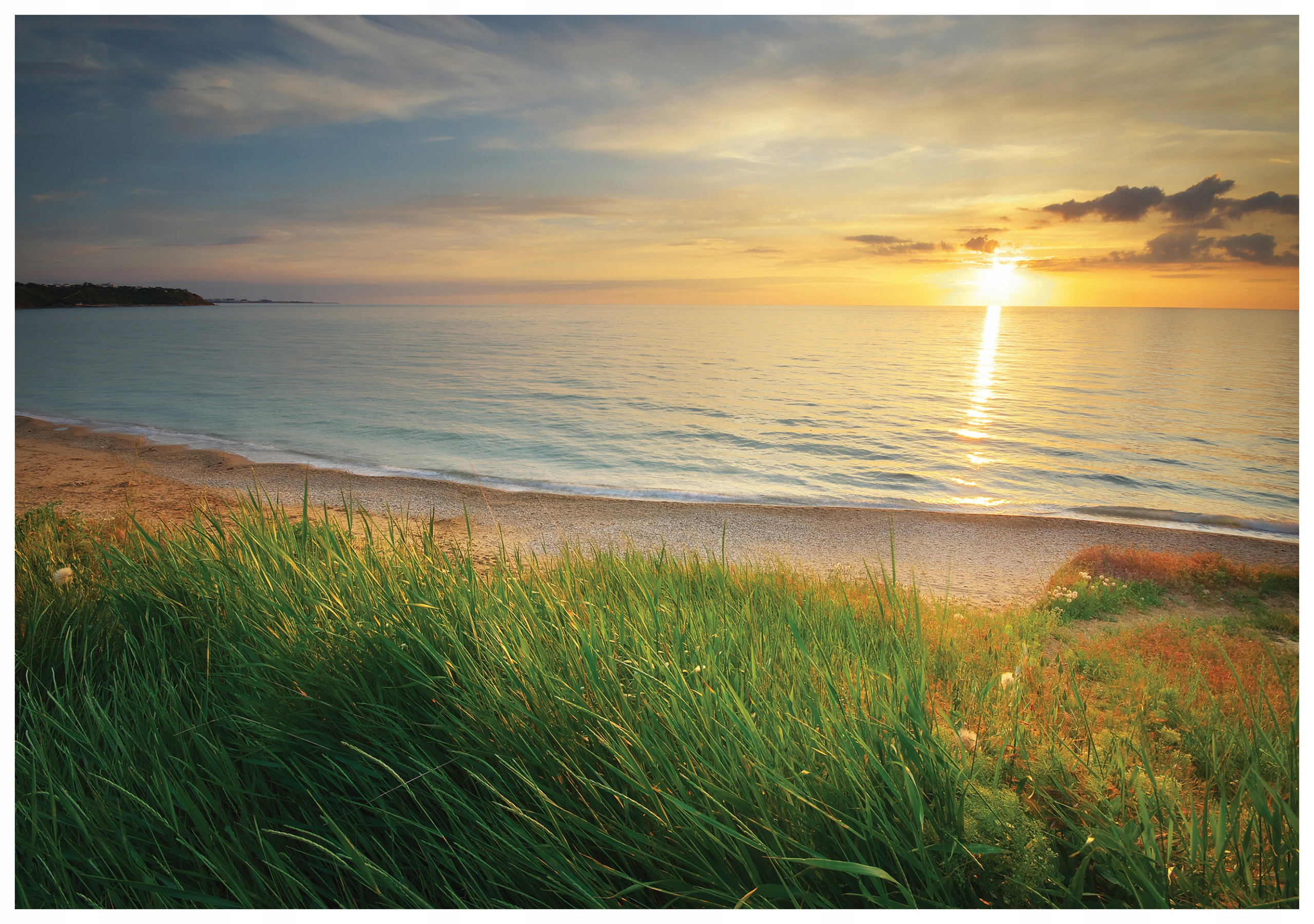 Fototapeta flizelina Západ slunce Moře Tráva Písek Příroda 254x184 lepidlo