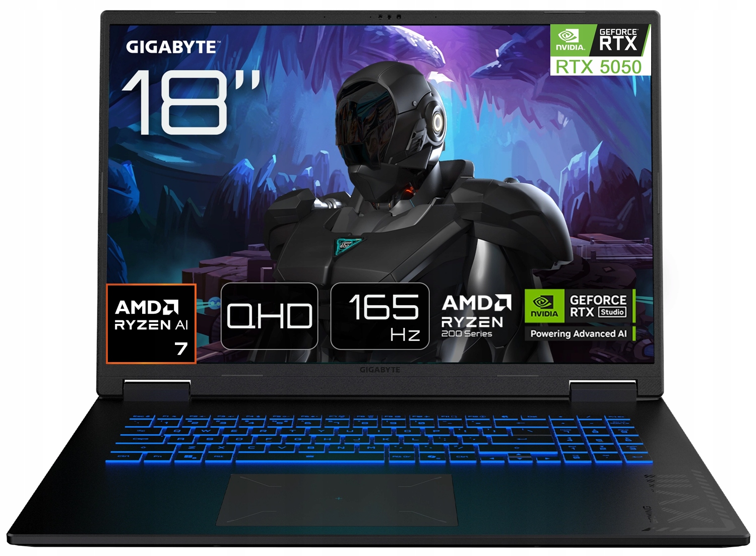Notebook Gigabyte A18 18'' Wqxga 165Hz Ryzen 7 260 64GB SSD2TB Rtx 5050 W11