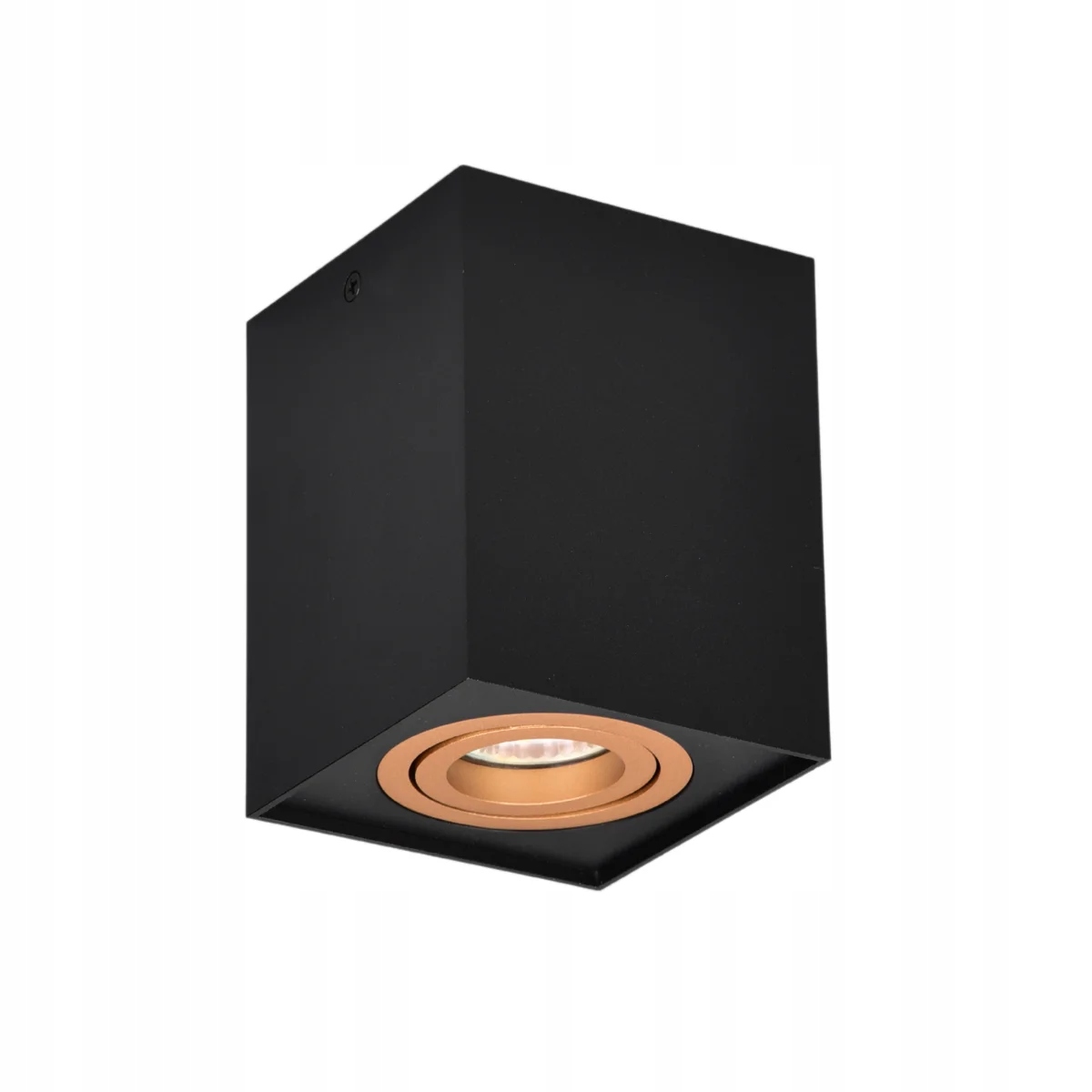 Stropní bod černé čtvercové kulaté stropní svítidlo se zlatou povrchovou úpravou, 10 cm Trio