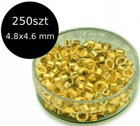 Nity oczkowe KW-triO 09707 złote 4,8x4,6 mm 250 sztuk