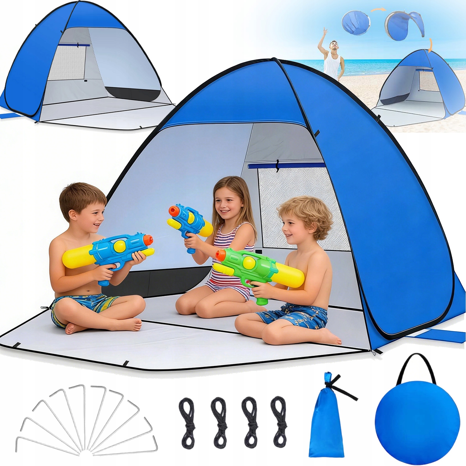 Stan Kempingový Stan Odolný Proti Větru, 2-3 Osob, Lehký