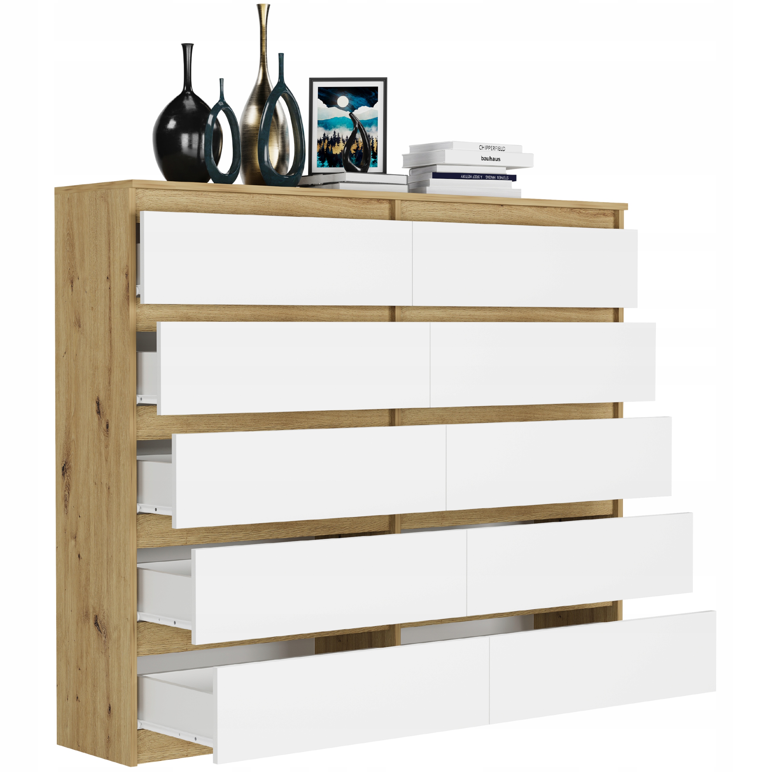 Nowoczesna KOMODA 140 SZAFKA 10 SZUFLAD R-140-S10 ARTISAN MIX