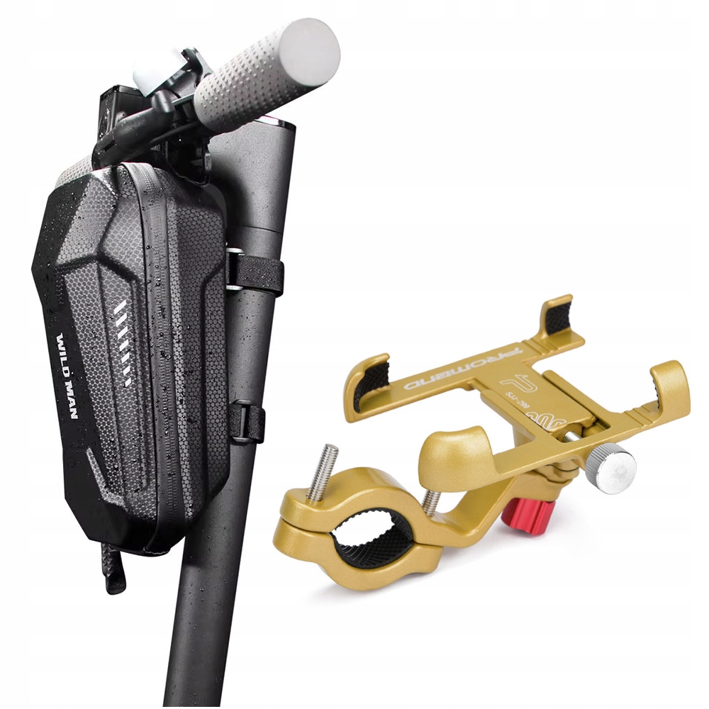 Taška Sakwa Wildman 3L Zlatý kovový držák na telefon pro koloběžku