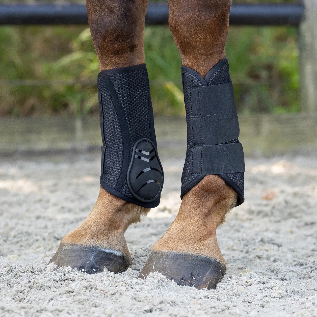 Ochranné chrániče pro koně Qhp Air Mesh neoprenové černé XL