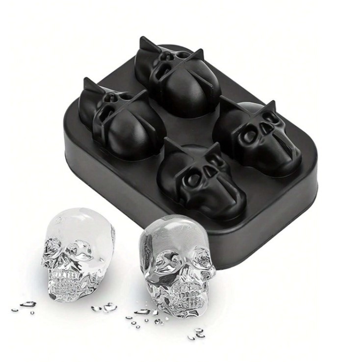 FORMA FOREMKA DO KOSTEK KOSTKI LODU LÓD SILIKONOWA FOREMKI CZASZKI 3D XL Materiał dominujący silikon