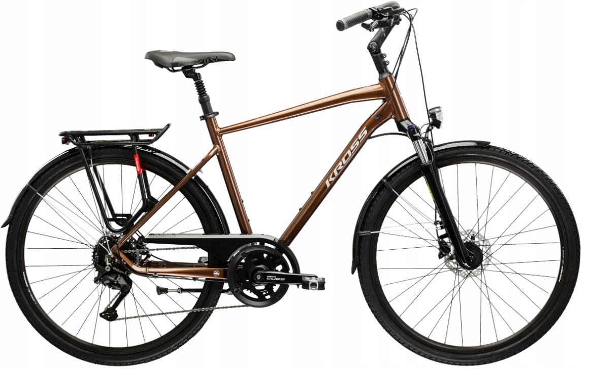 Rower trekkingowy męski Kross Trans 5.0 28 M(19") Brązowy Srebrny Połysk