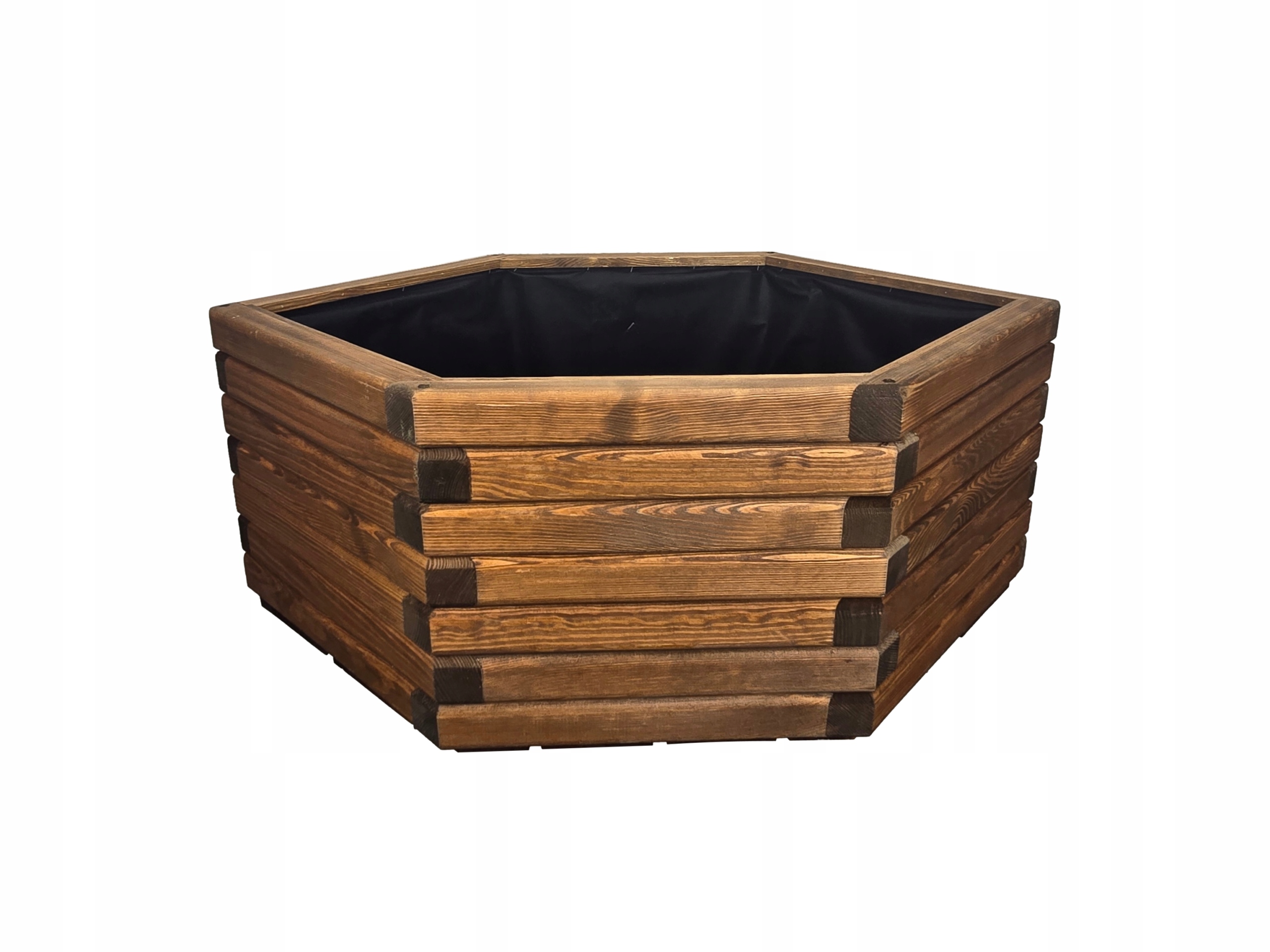 Šesťhranný kvetináč 97/57/30 cm Tek Drevený záhradný kvetináč