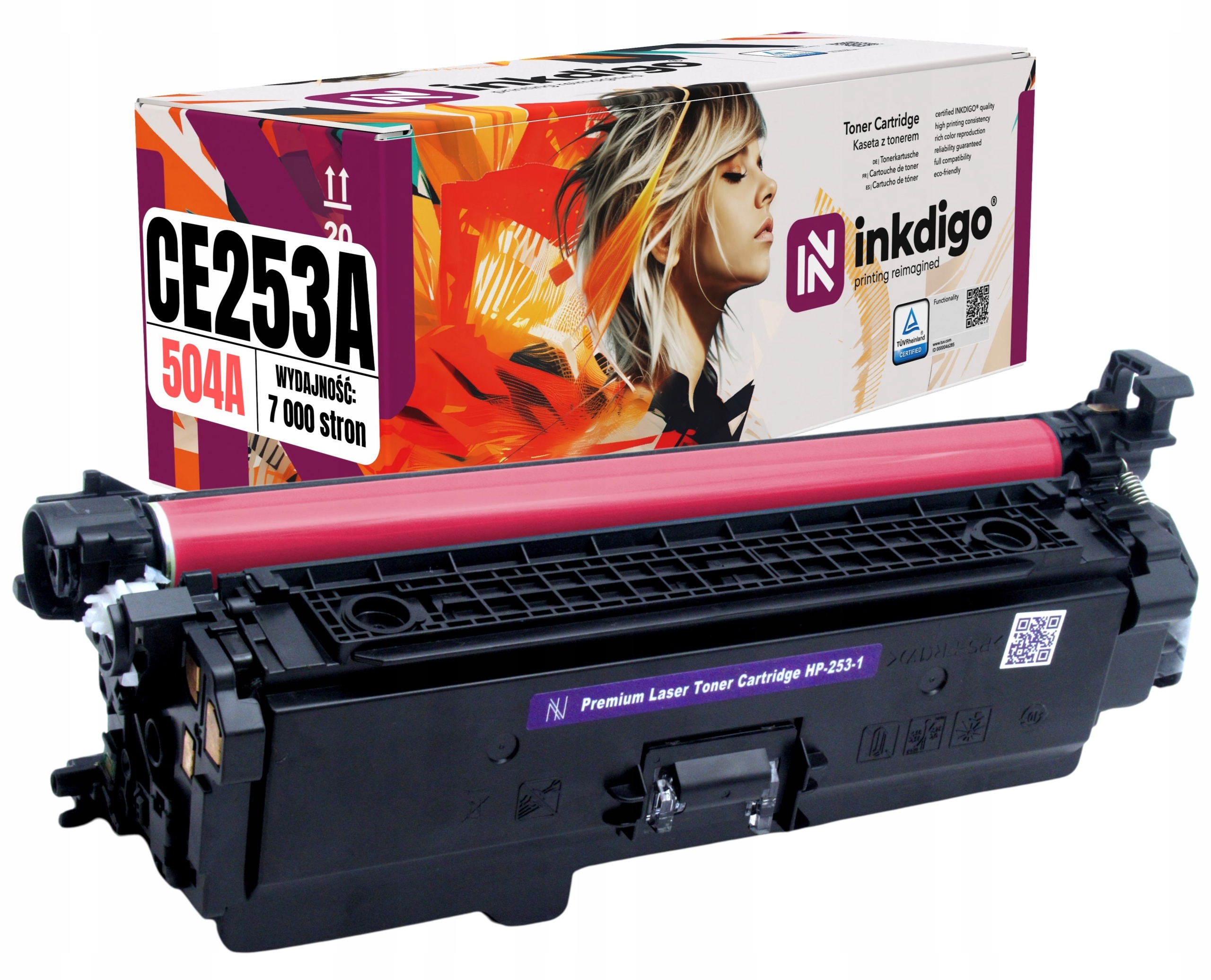 Toner CE253A 504A pro Hp Color LaserJet CP3525 Mag, purpurový (magenta)