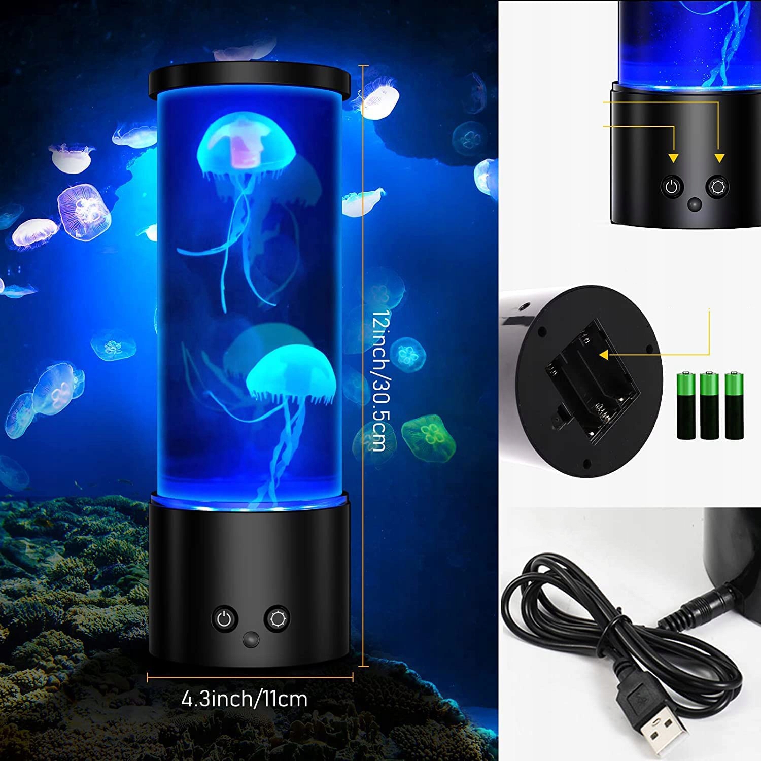 LAMPA LED MEDUZA, ŚCIEMNIALNA LAMPKA NOCNA 17 KOLORÓW Z PILOTEM Marka inna