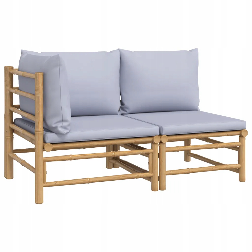 Bambusová záhradná pohovka 2 modulová 125 x 69 x 65 s vankúšmi