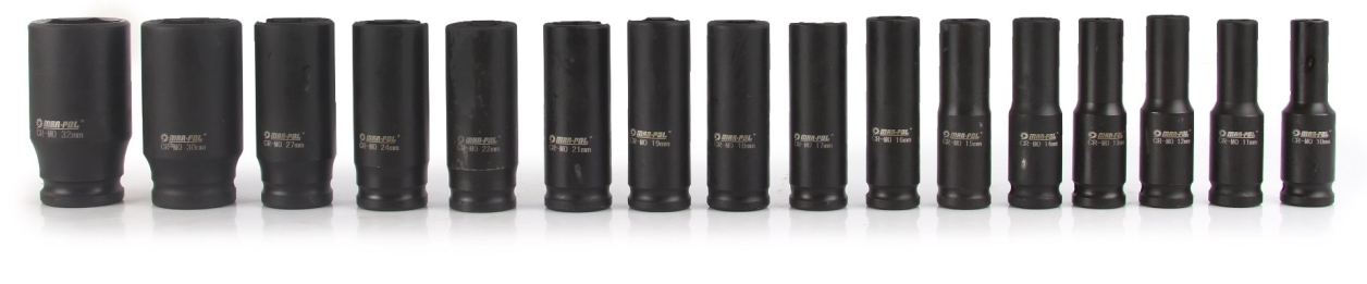 NASADKI UDAROWE 1/2'' ZESTAW NASADEK 10-32MM 16ELE Typ 6-kątna
