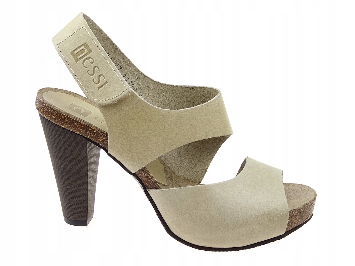 

Nessi buty sandały słupek 42103 beż 12, skóra 37