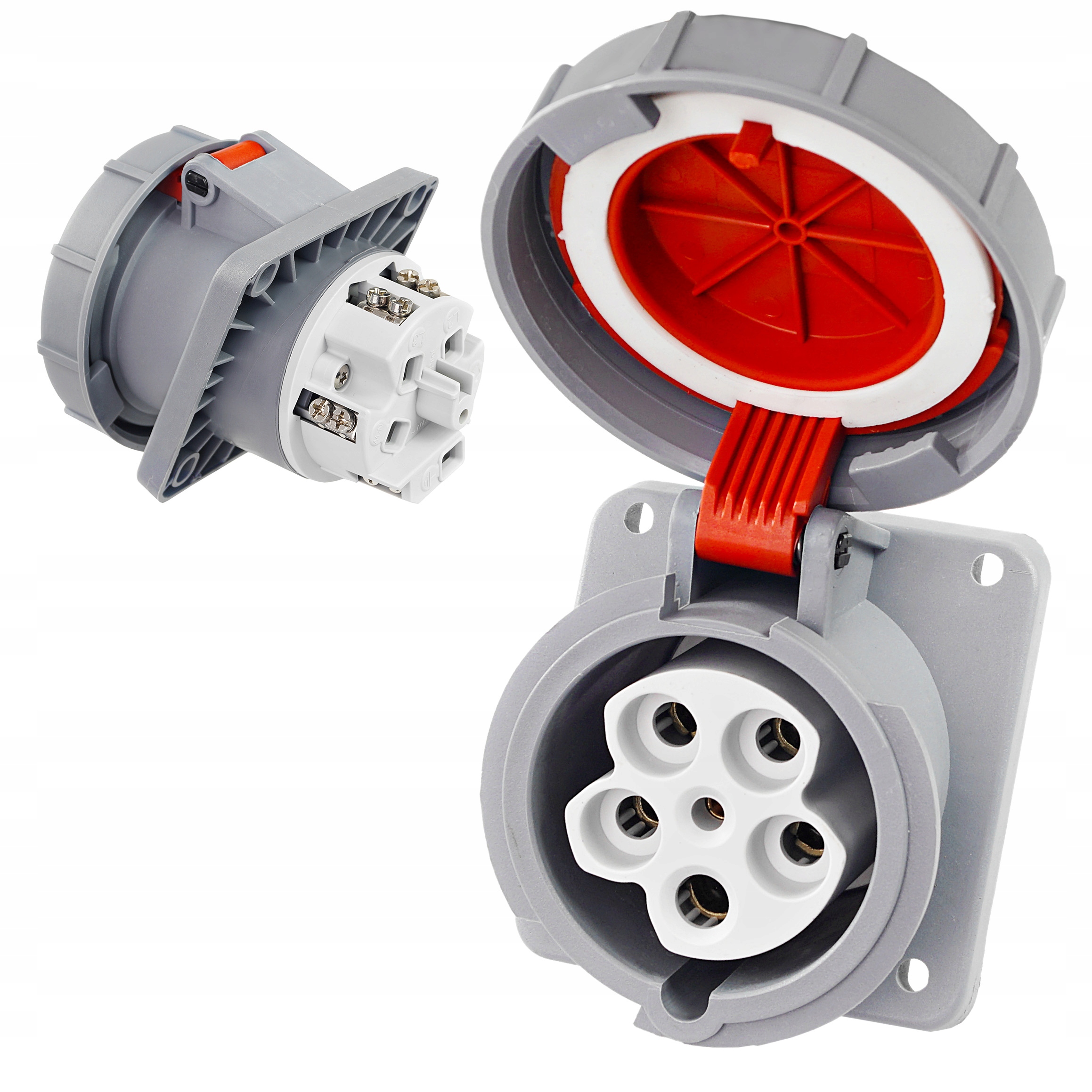 

Gniazdo Tablicowe Siłowe 63A 5P 400V Skośne IP67