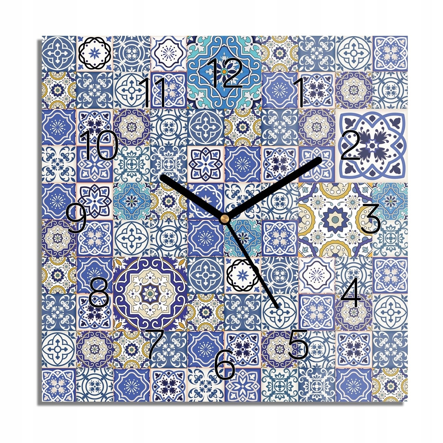 

Mozaika patchwork foto-zegar czarne cyfry 30x30