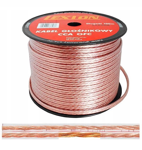 Reproduktorový kábel 2x2.50 Cca-ofc