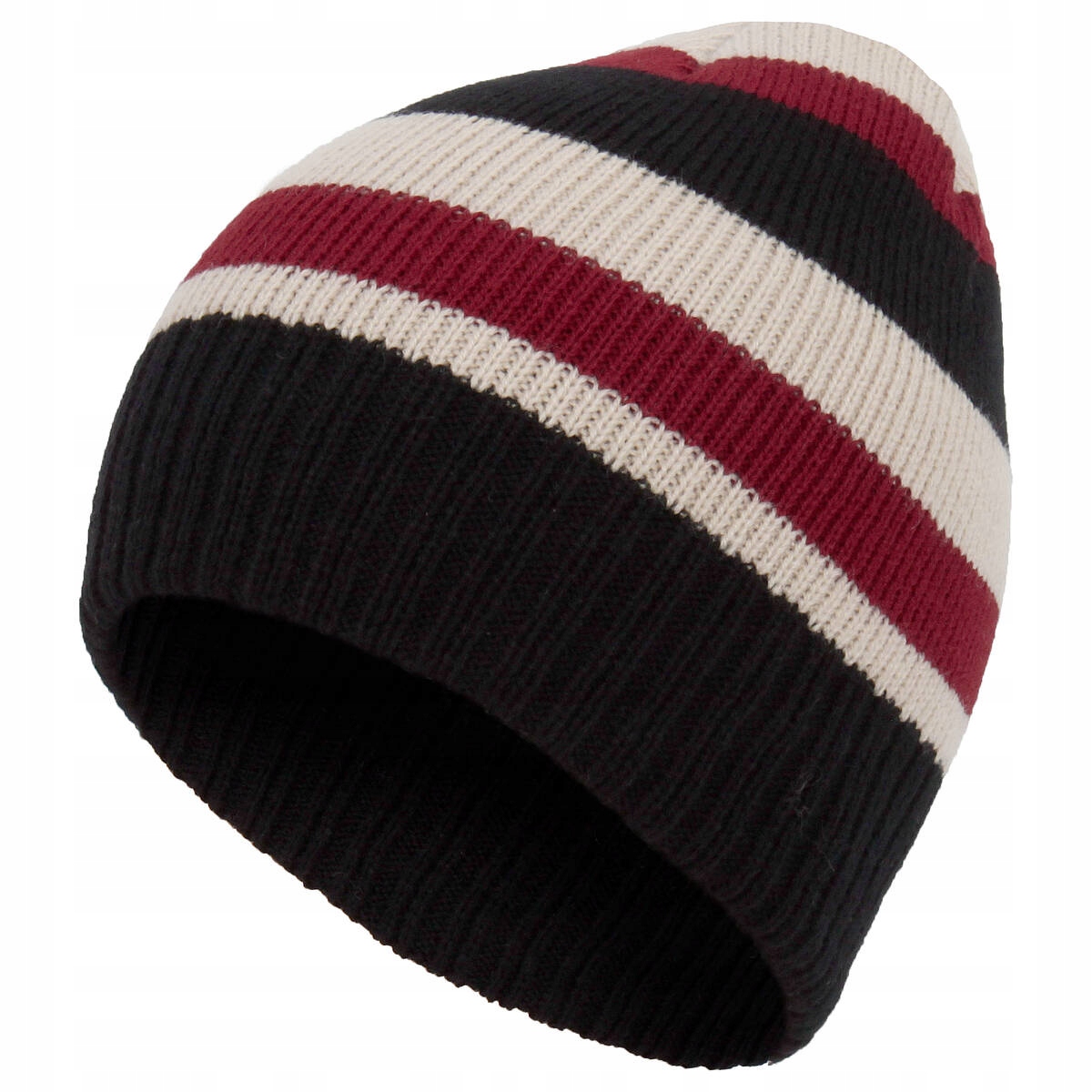 

W306A Beanie Czapka Z Dzianiny Zimowa W Pasy