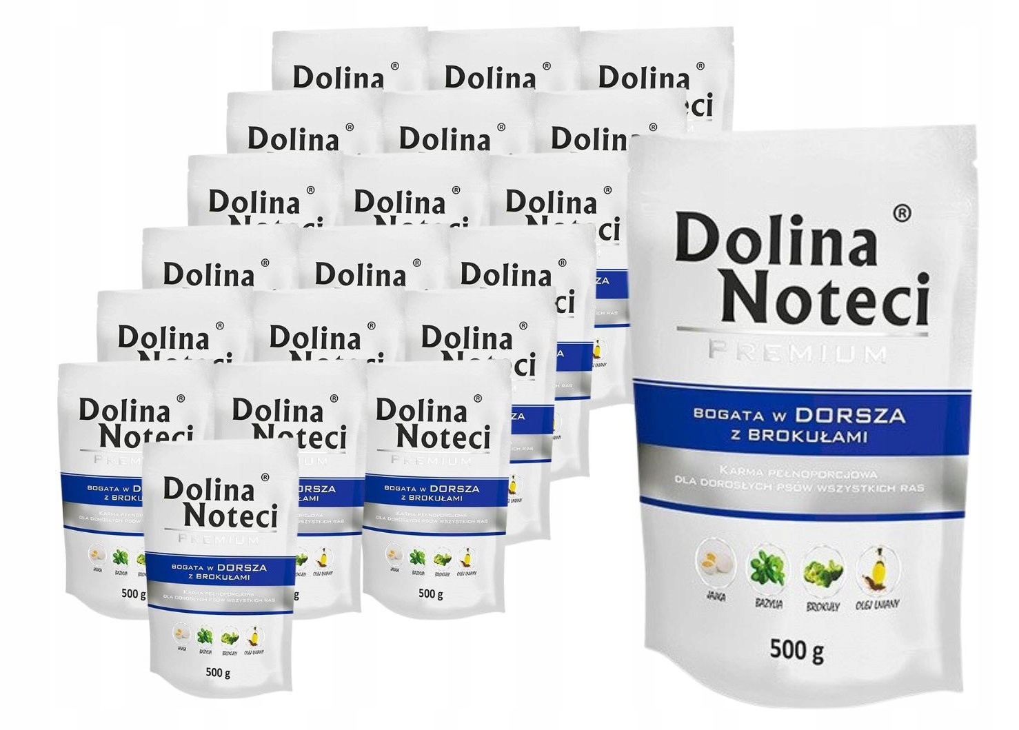 Levně Dolina Noteci Premium vlhké krmivo pro psy bohaté na tresku s brokolicí 20 x 500 g