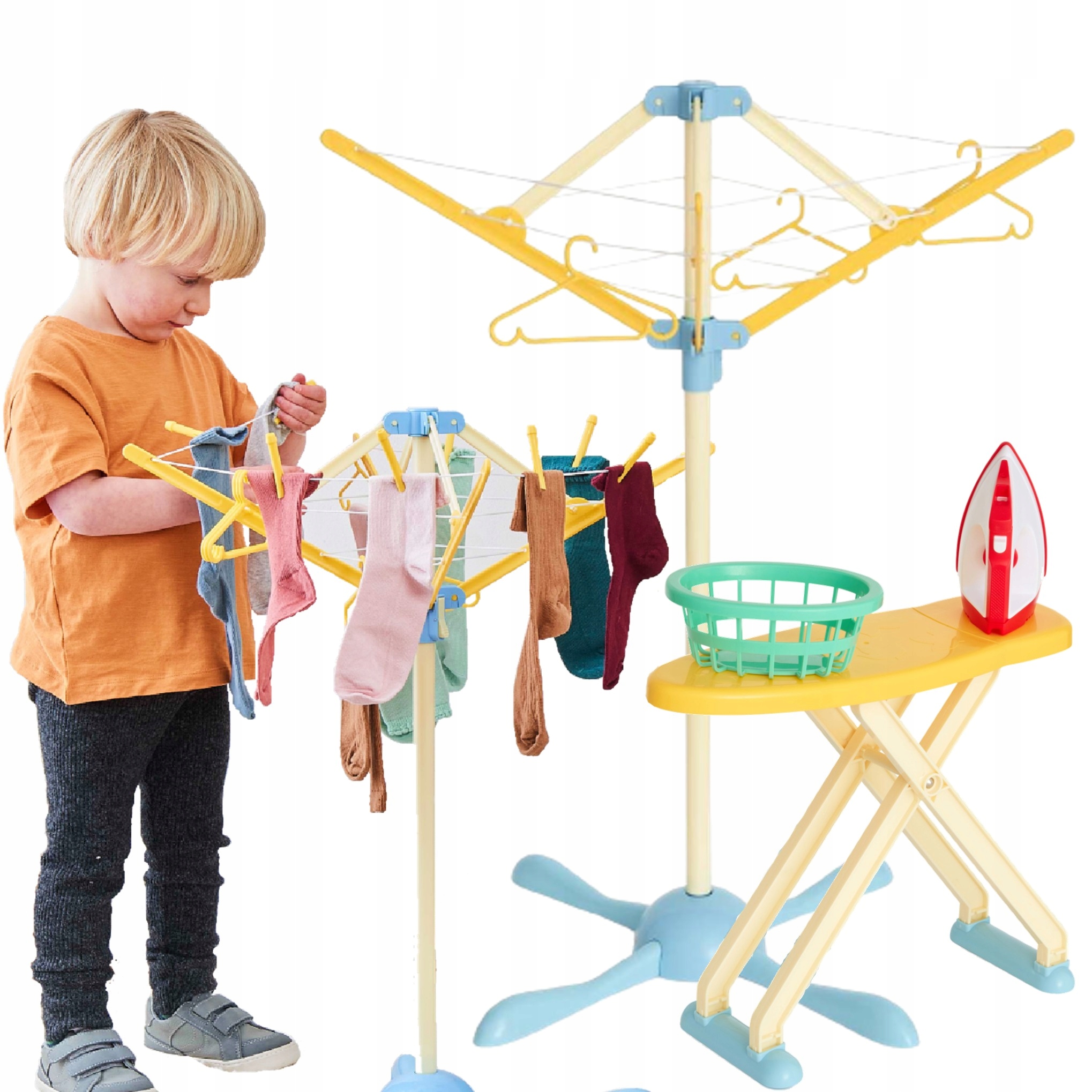 ZESTAW DO PRASOWANIA DLA DZIECI DESKA I ŻELAZKO SUSZARKA CASDON Seria Casdon