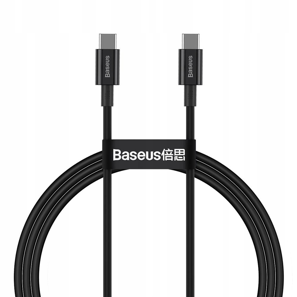 Kabel Baseus CATYS-B01 Usb-c Usb-c Pd Qc Fcp 100W 5A 480Mb/s 1m czarny