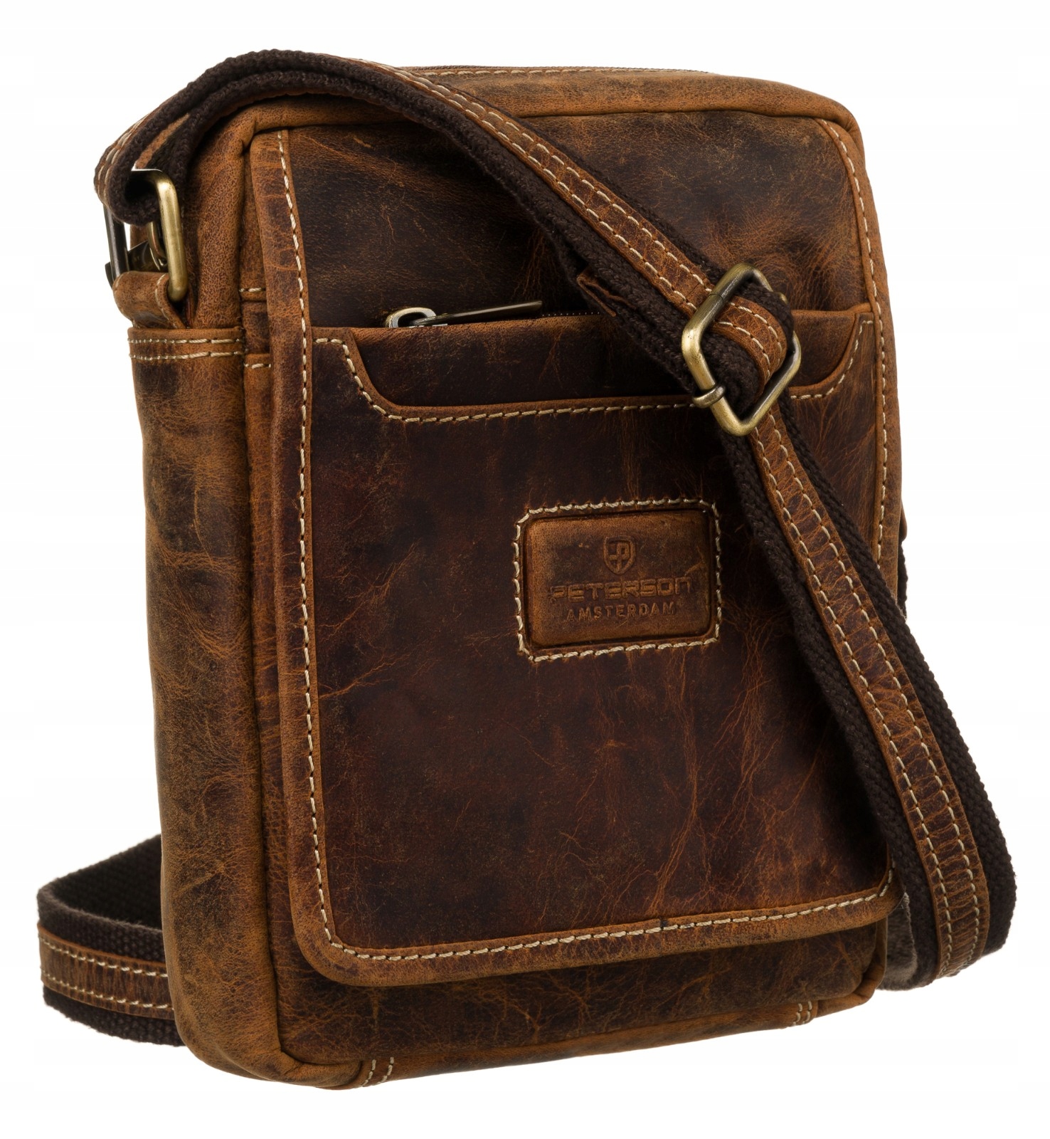 Pánská kožená taška přes rameno Peterson z přírodní kůže, malá, módní