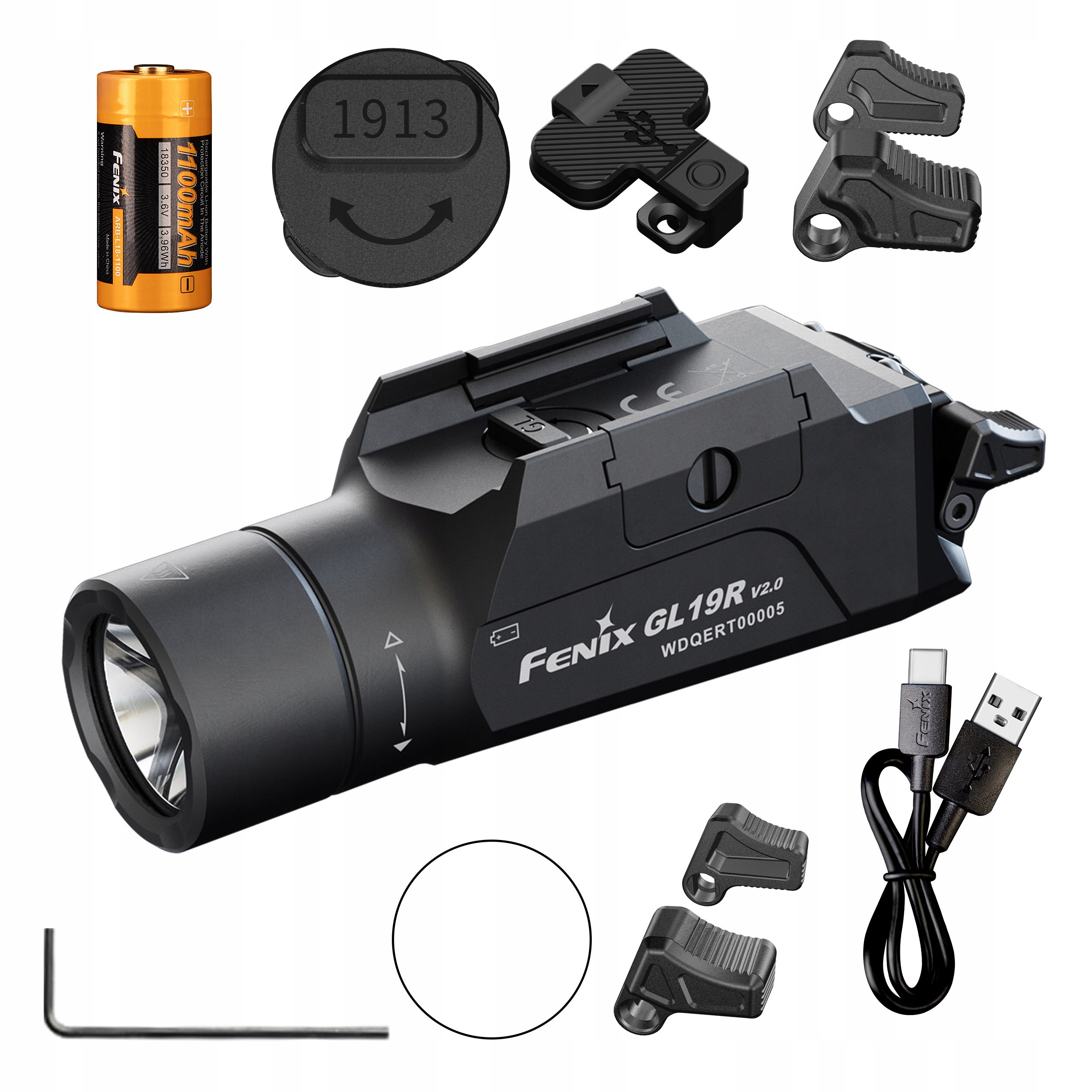 Latarka na pistolet broń Fenix GL19R V2.0 1200lm 420m Usb-c Glock I Inne