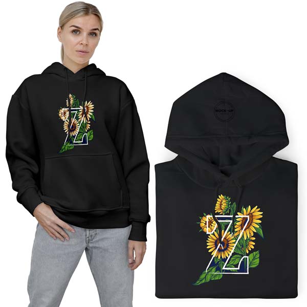 Pohodlná Mikina Černá Sunflower Vzory S