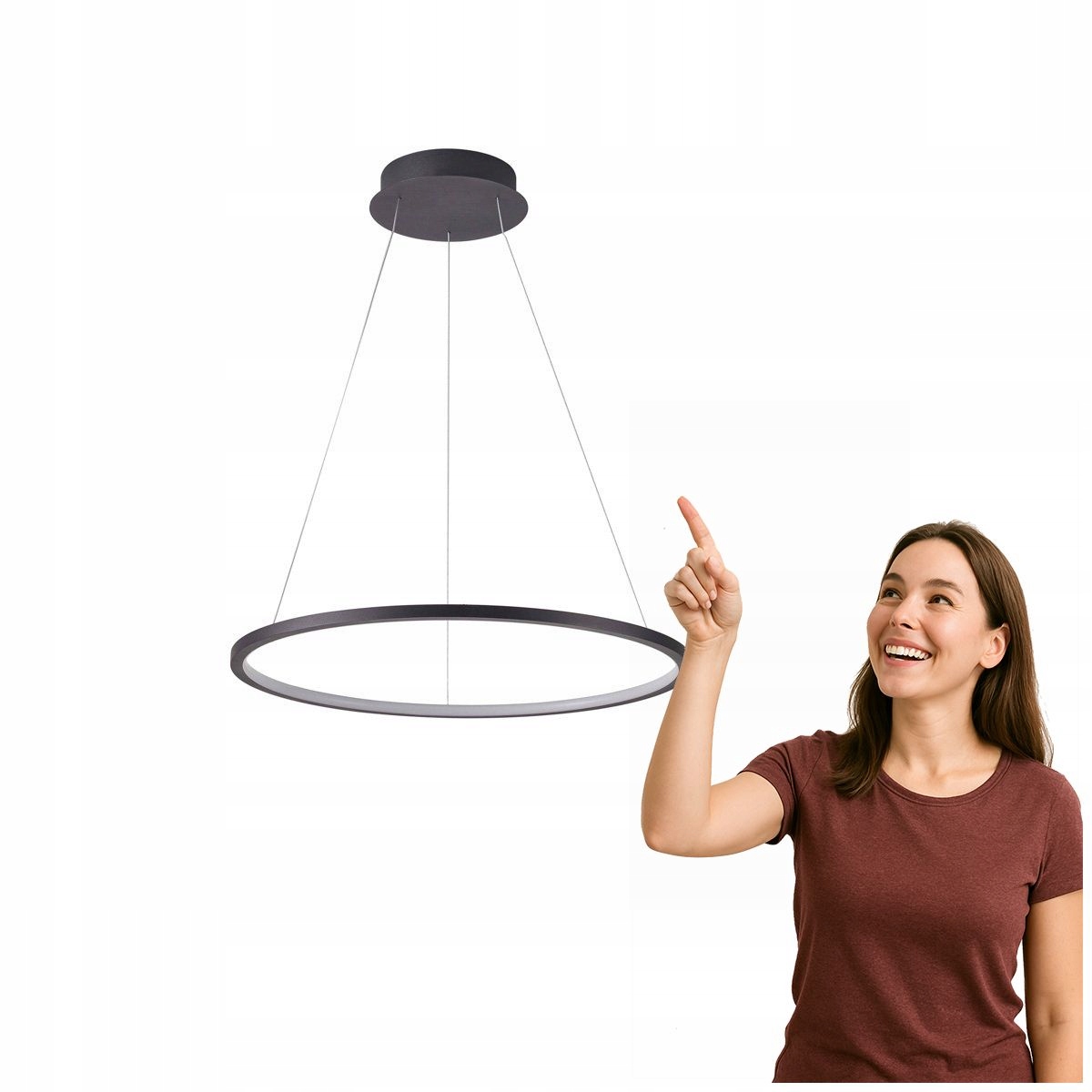 Moderní závěsná lampa Vinola Led 24W černá Italux