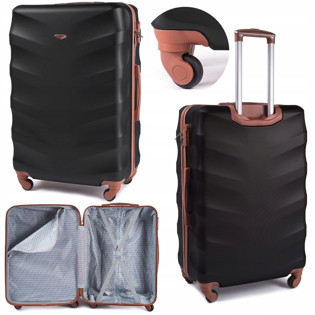 

Duża Walizka L Pojemna Rodzinna Albatross Czarny