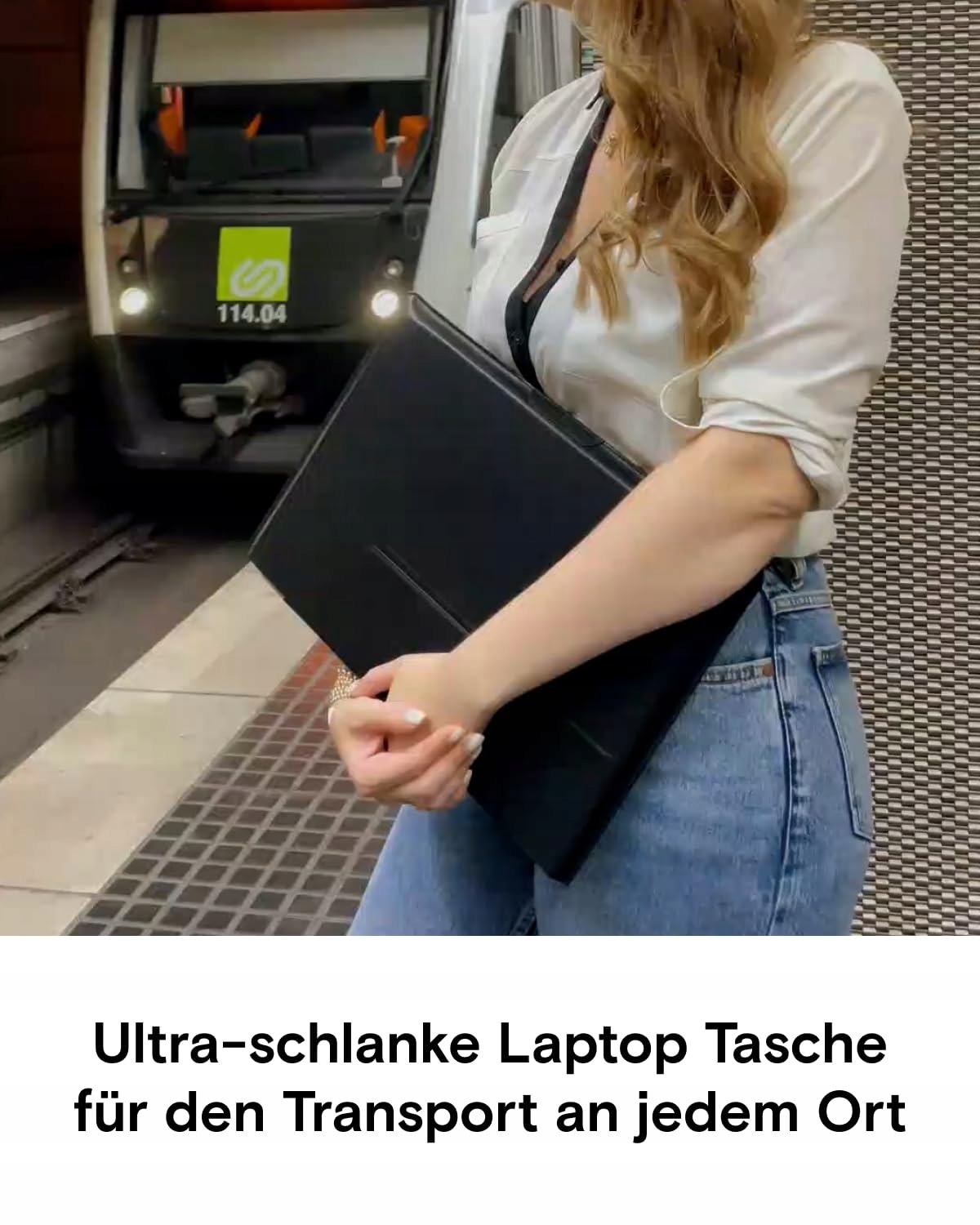 MOFT Regulowana Torba Na Laptop I Stojak 13-14 Cal Wegańska Skóra Czarna — miniatura 3