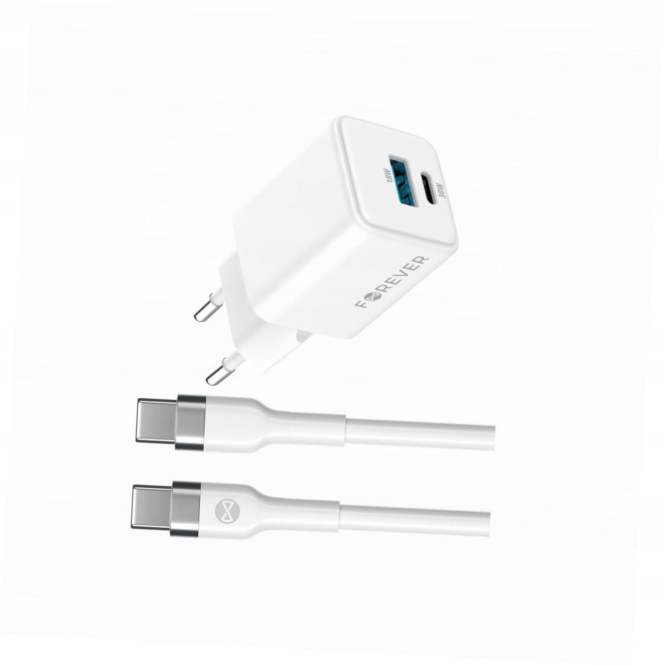 Szybka ładowarka GaN 30W 2 wejścia Usb i Usb-c z kablem do Oppo Reno 7 4G
