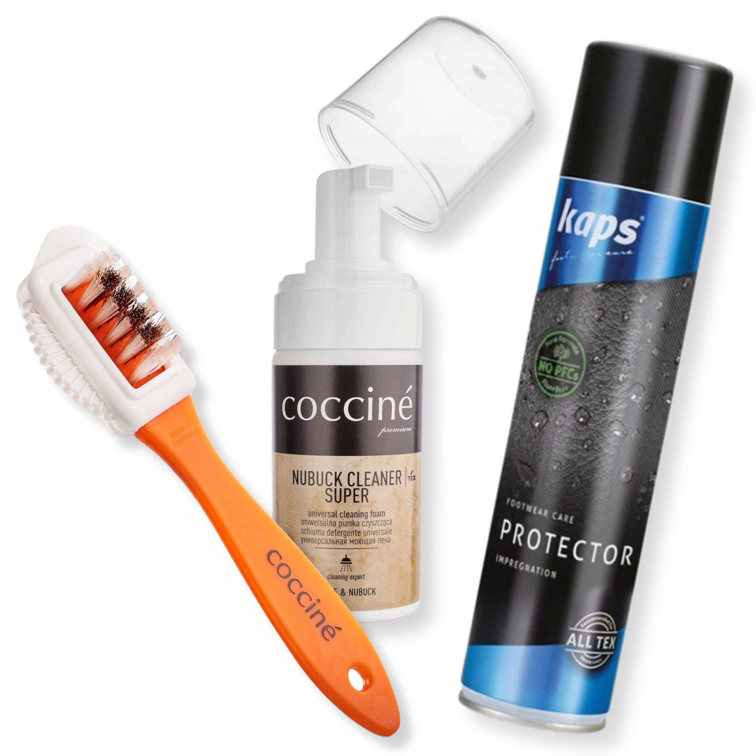 Zestaw Do Zamszu Nubuku Zamsz Nubuk Szczotka Impregnat Pianka Pielęgnacja