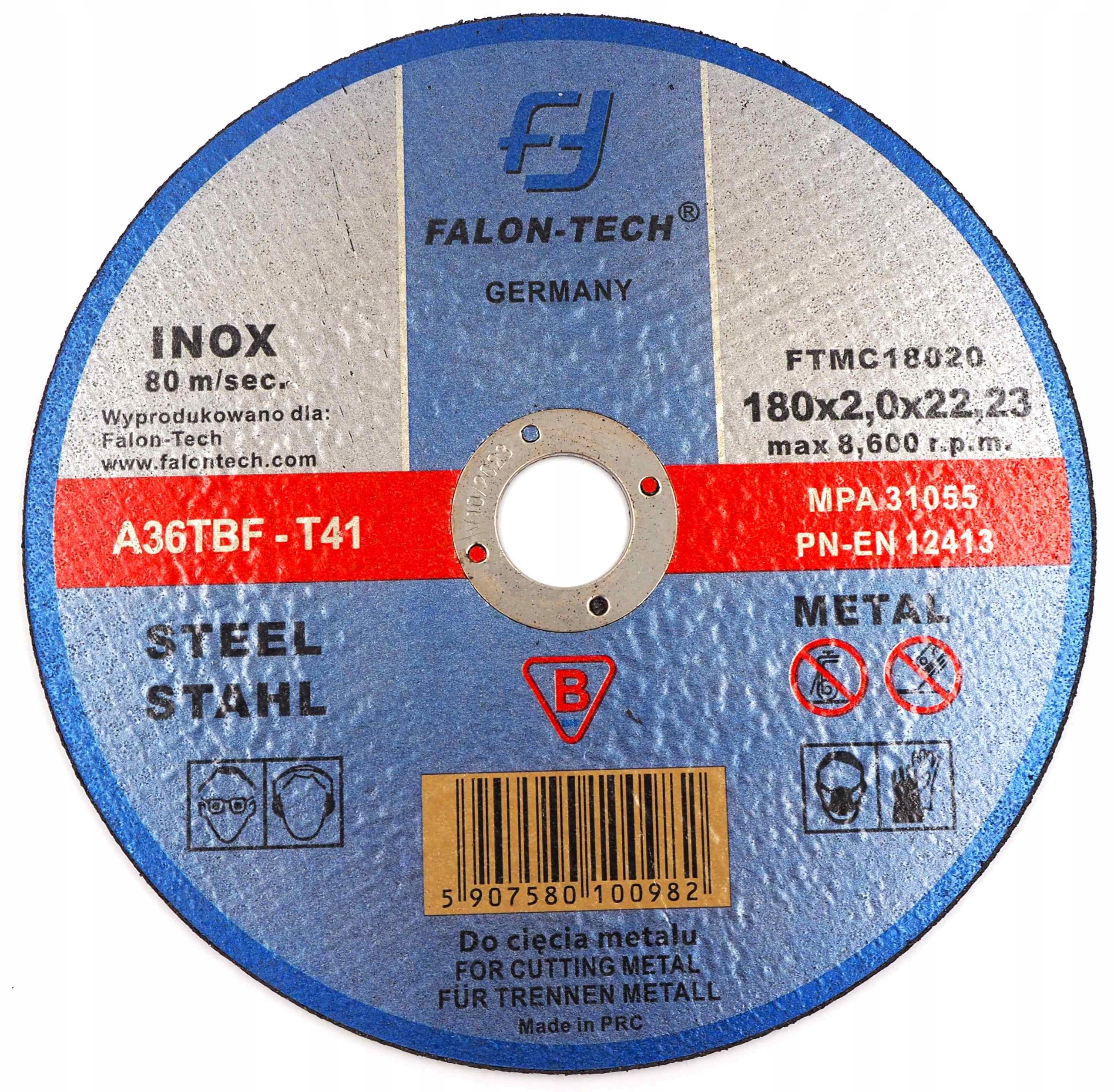 TARCZE TARCZA DO CIECIA METALU 180/2,0 mm INOX FT