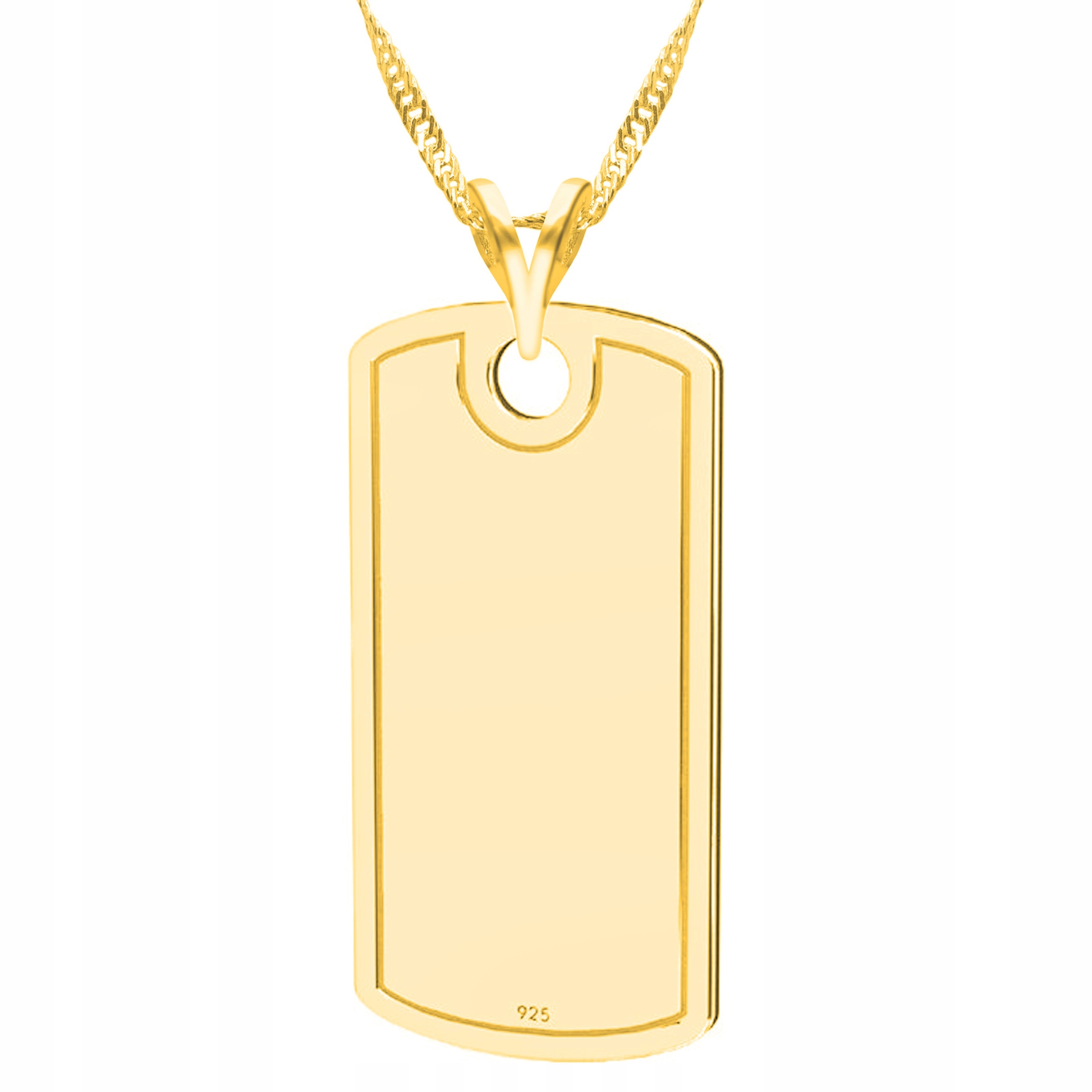 Zlatý náhrdelník s nesmrtelným plechem Vojenská Známka Stříbro 925