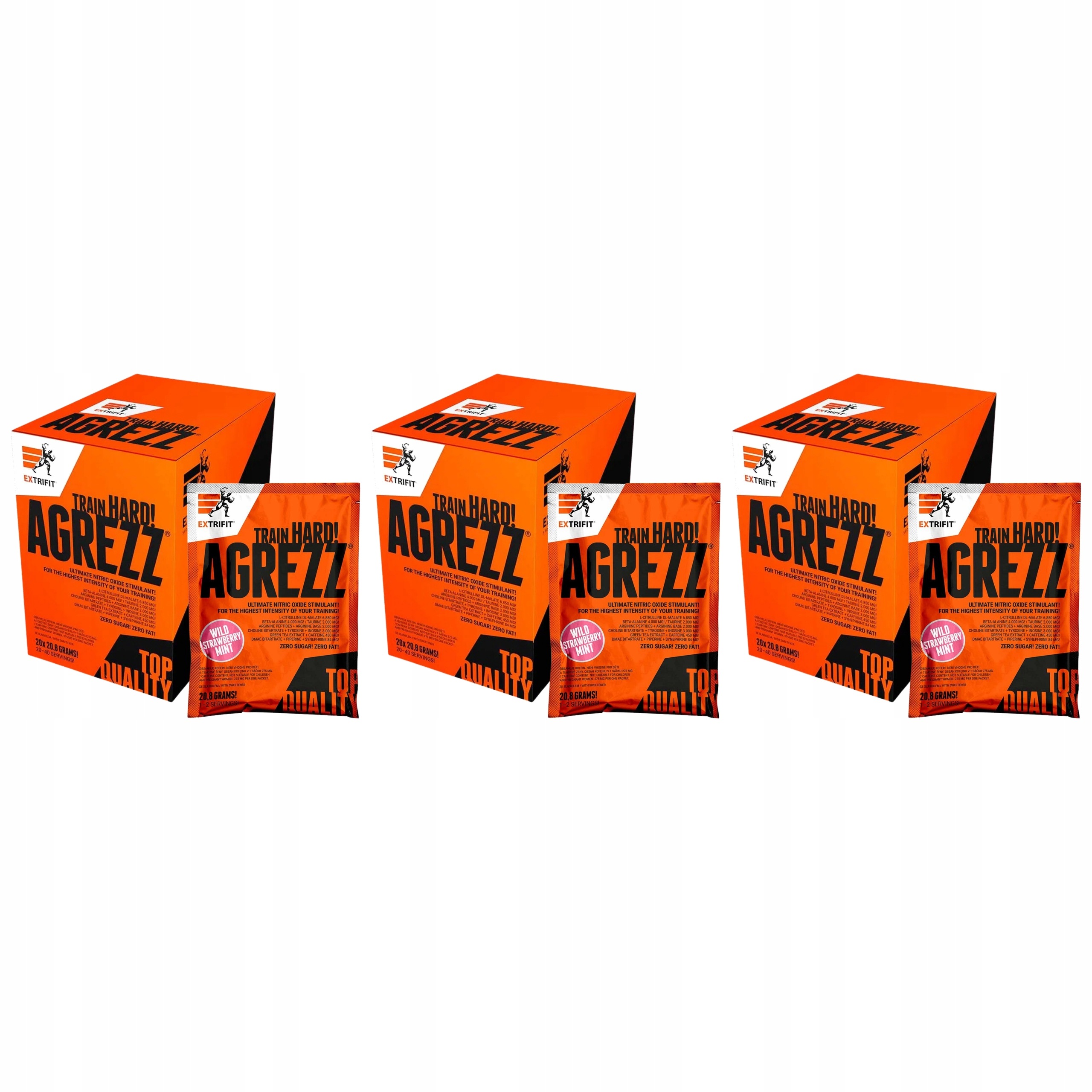 3x Pre-Workout Trénink Energie Pumpa Síla 8850 mg Citrulin Extrifit
