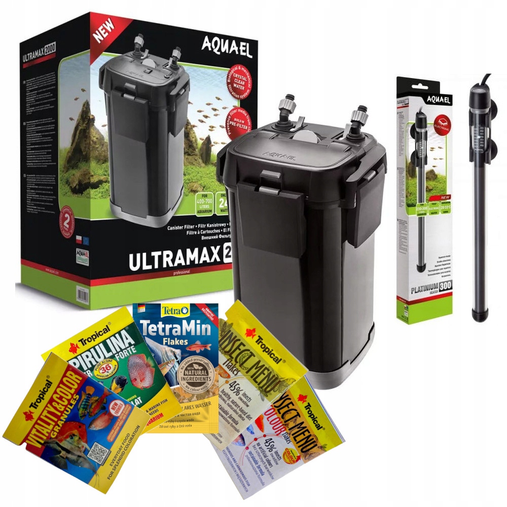 Vnější filtr Aquael Ultramax 2000 ohřívač 300 W bonus