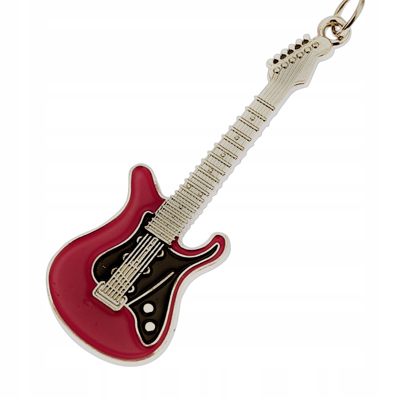 Brelok do kluczy czerwona gitara dla gitarzysty bas wiosło metalowiec riff Marka inna