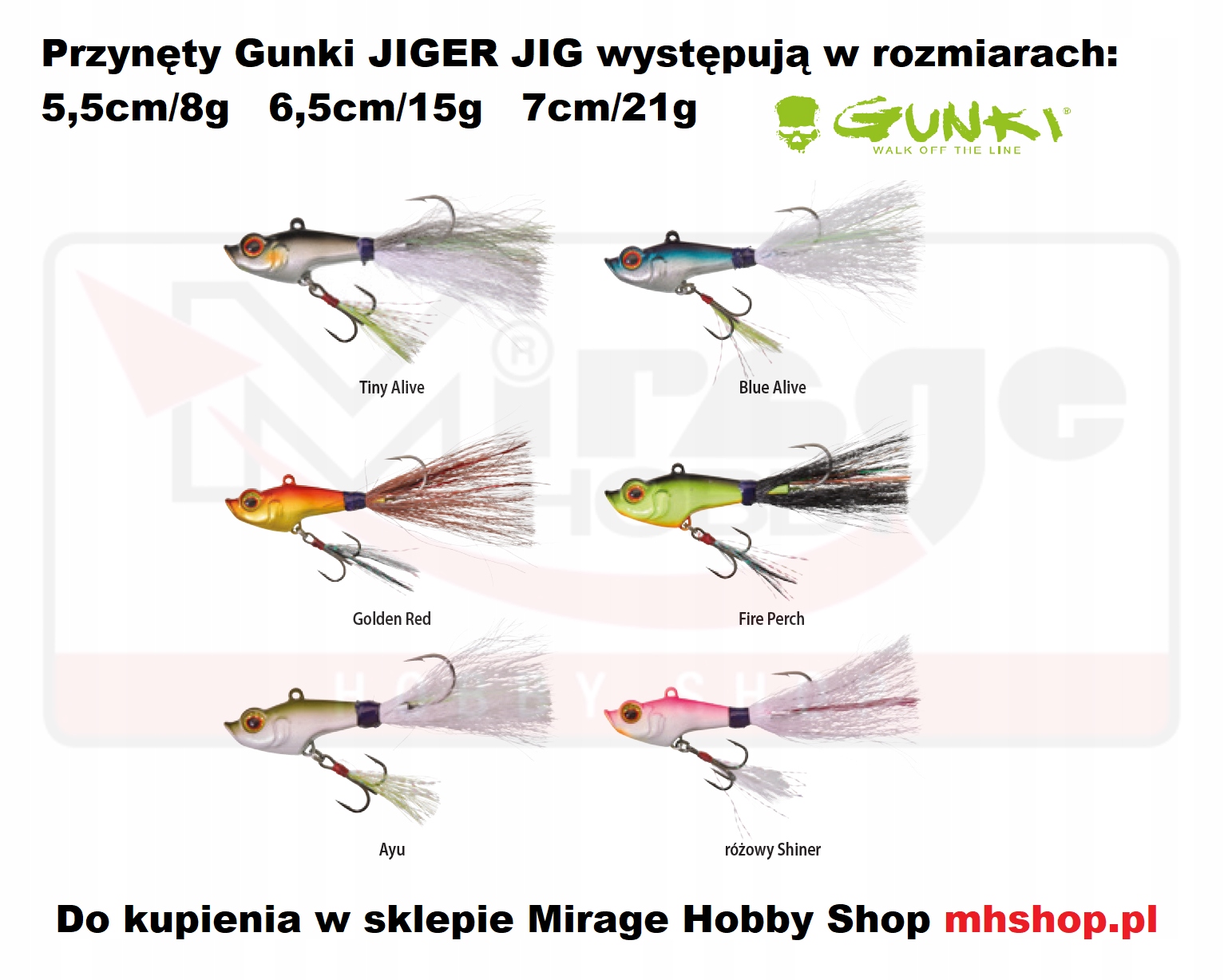 CYKADA GUNKI JIGER JIG 6,5cm/15g - PINK SHINER [71 Kod producenta cykada jiger jig