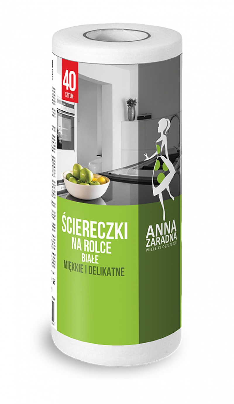 

Ściereczki na rolce 40szt białe biały