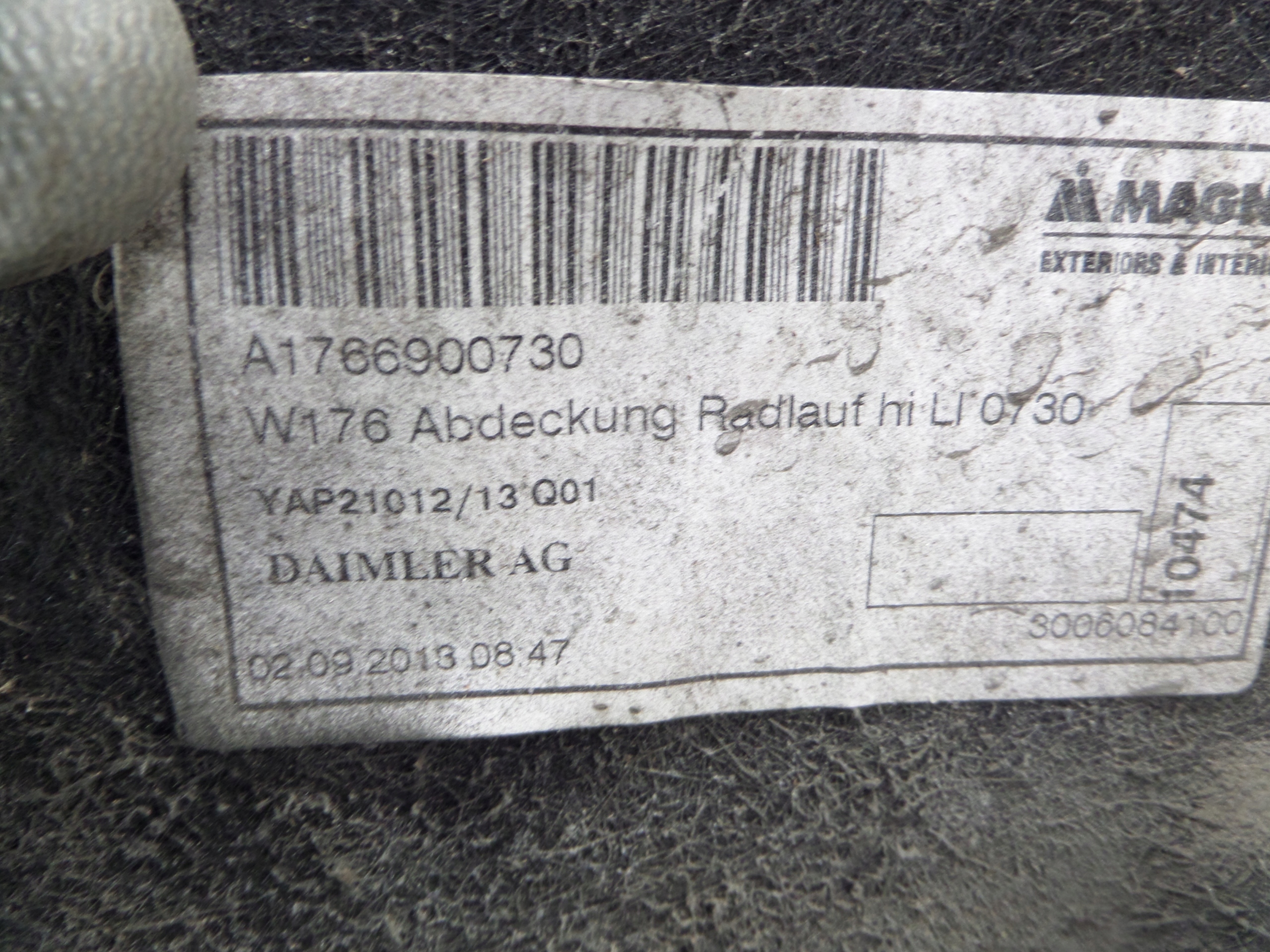 MERCEDES W 176 mudguard rear part left A1766900730