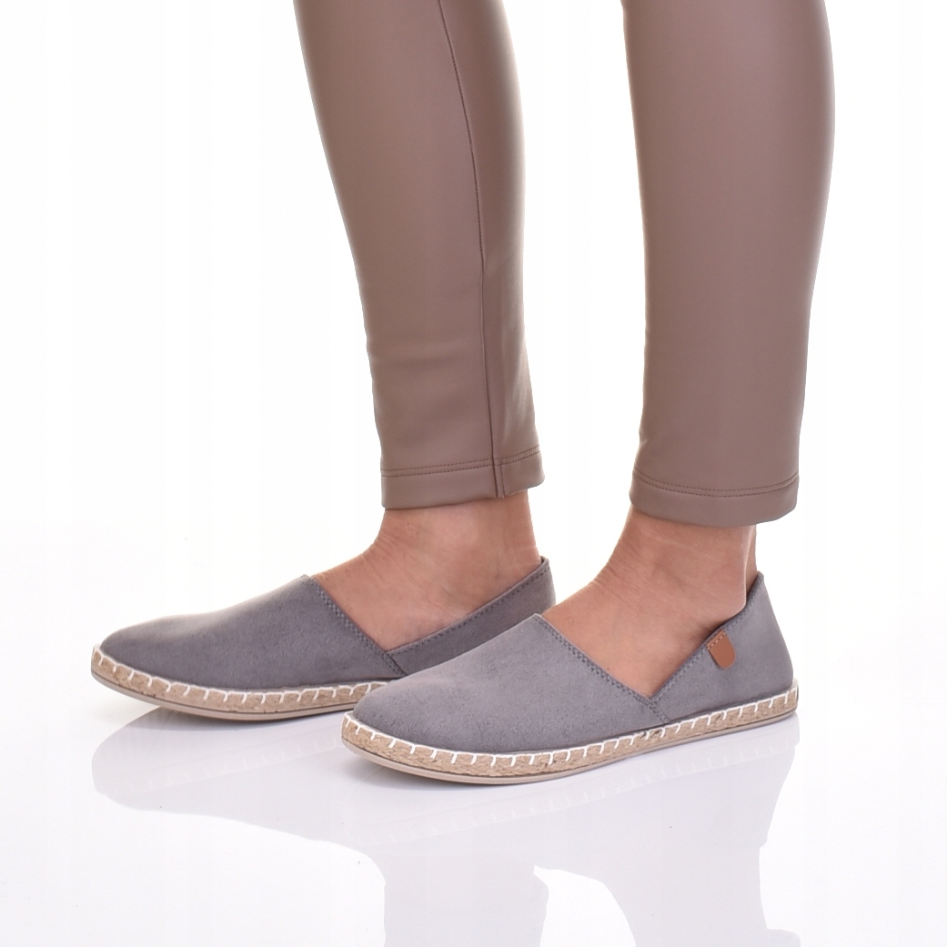 ESPADRYLE DAMSKIE ZAMSZOWE WSUWANE NA SŁOMCE KLASYCZNE BUTY LETNIE Marka bez marki